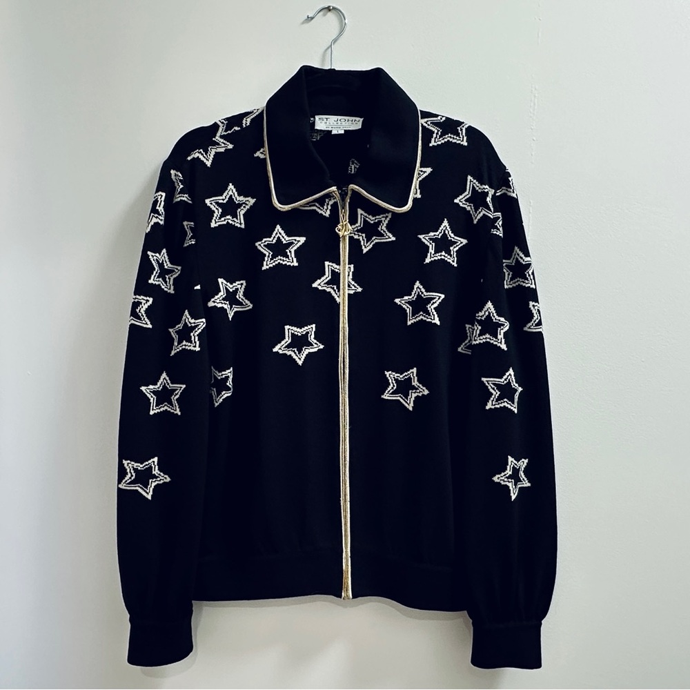St. John Vintage Black Zippered Sweater